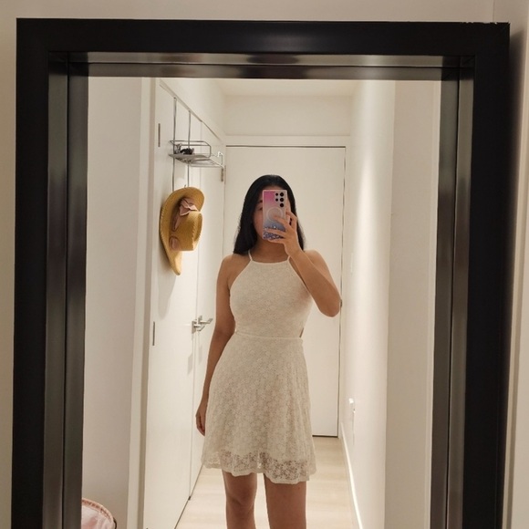 Garage Lace Side Cut Out Mini Dress S Off White - Picture 3 of 7